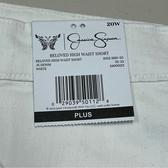 Jessica Simpson Women's White Beloved High Waist Denim Short Size 20W - Picture 5 of 13